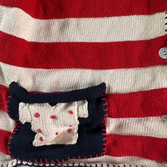 Vintage US Flag Sweater Vest Women's sz Large Marisa Canvas Cotton Blend - Picture 3 of 8